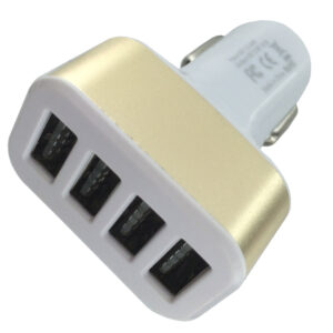 4 Ports USB Car Plug - Glod