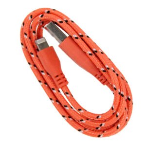Braided 3' Cable- 8 pin ORANGE