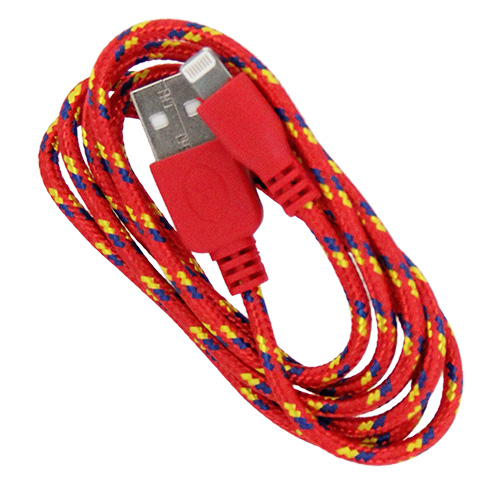 Braided 3' Cable- 8 pin RED
