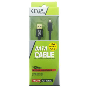 GeveyBox Braided 3' Metal Core Cable- 8pin BLACK
