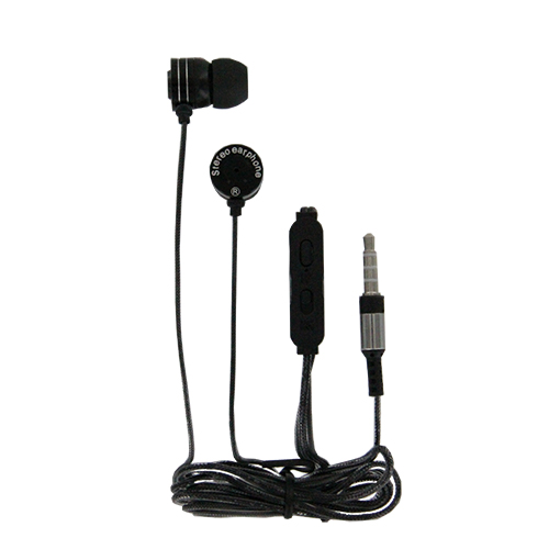 HiFi Stereo Metallic Earbuds with Remote & Mic- BLACK