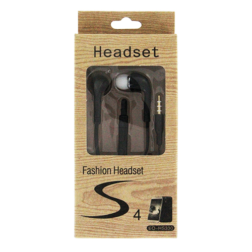 Fashion S4 Earbuds with Remote & Mic- BLACK [EO-HS330]