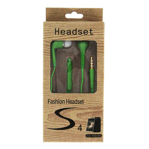 Fashion S4 Earbuds with Remote & Mic- GREEN [EO-HS330]