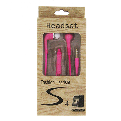 Fashion S4 Earbuds with Remote & Mic- PINK [EO-HS330]