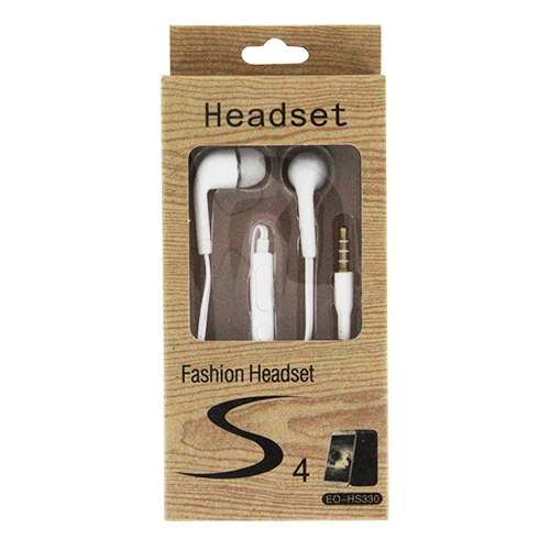 Fashion S4 Earbuds with Remote & Mic- WHITE [EO-HS330]