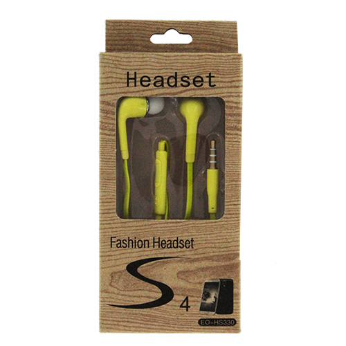 Fashion S4 Earbuds with Remote & Mic- YELLOW [EO-HS330]