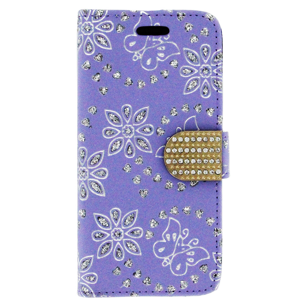 Flip snap Wallet case for iPhone 6 Plus Purple