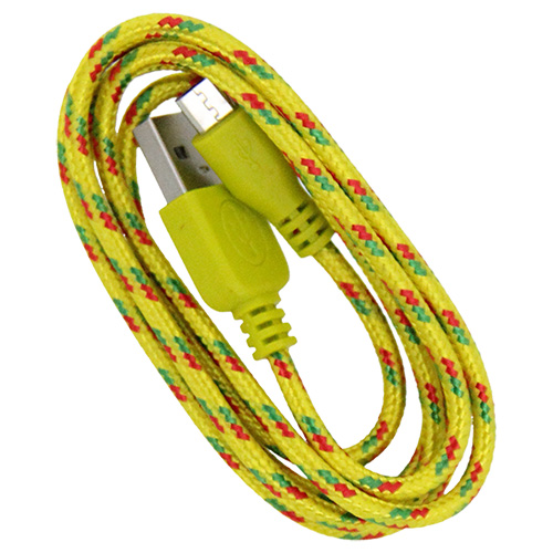 Braided 3' Cable- Micro YELLOW