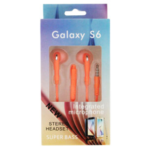 Stereo S6 Earbud with mic- Orange