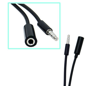 Aux 10ft Cable- 3.5mm Male to Female BLACK