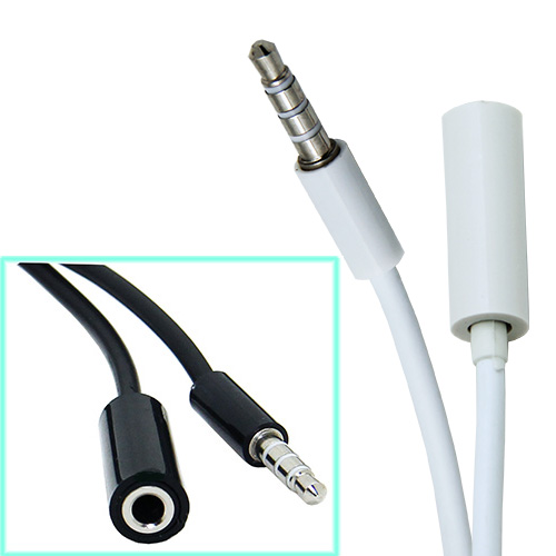 Aux 10ft Cable- 3.5mm Male to Female WHITE