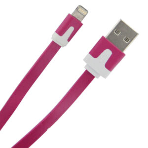 Flat 3' Cable- 8pin HOT PINK/WHITE