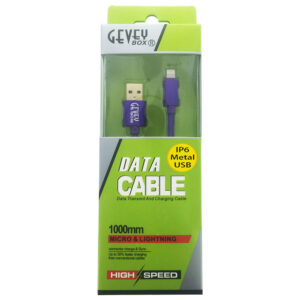 GeveyBox Braided 3' Metal Core Cable- 8pin PURPLE
