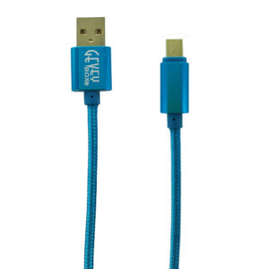 Braided Metal 5Ft Cable- Micro BLUE