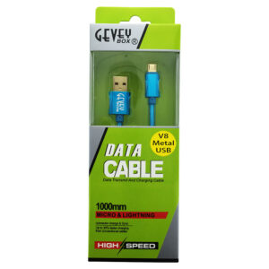 GeveyBox Braided 3' Metal Core Cable- Micro BLUE