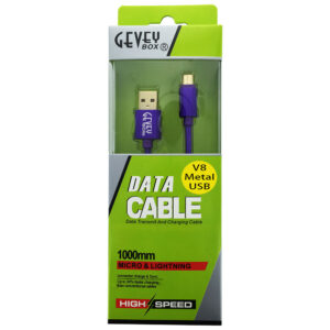 GeveyBox Braided 3' Metal Core Cable- Micro PURPLE